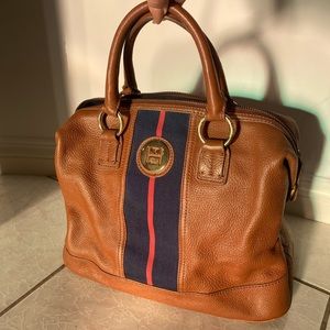 Leather tote bag